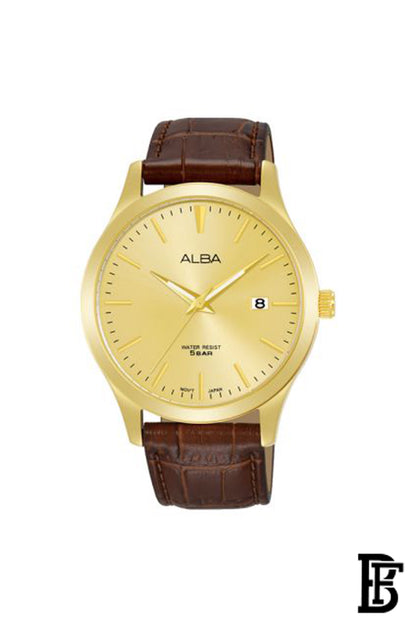 Alba AS9M36X Men's Leather  Quartz Analog Wrist Watch      Warranty from Elaraby Group + Gift EMPORIO ARMANI Stronger With You ABSOLUTELY EDP 100ml image 2