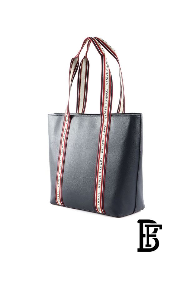 Tommy Hilfiger Navy Blue Leather Women Handbag Aw0Aw14218 – Elegant Everyday Handbag image 4