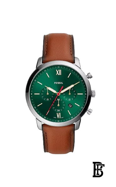 Fossil Watch for Men Neutra Chrono, 44mm case size, Quartz Chronograph Movement, Leather Strap FS5735 + Gift perfume tester 30 ml image 2