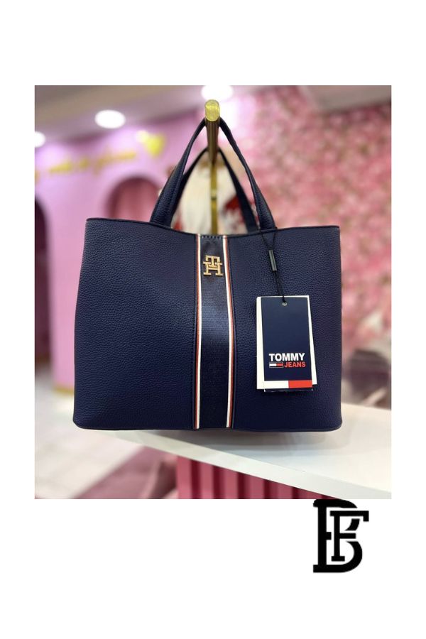 Tommy Hilfiger Blue  Leather Women Handbag Aw0Aw16873– Elegant Everyday Shoulder Bag image 8