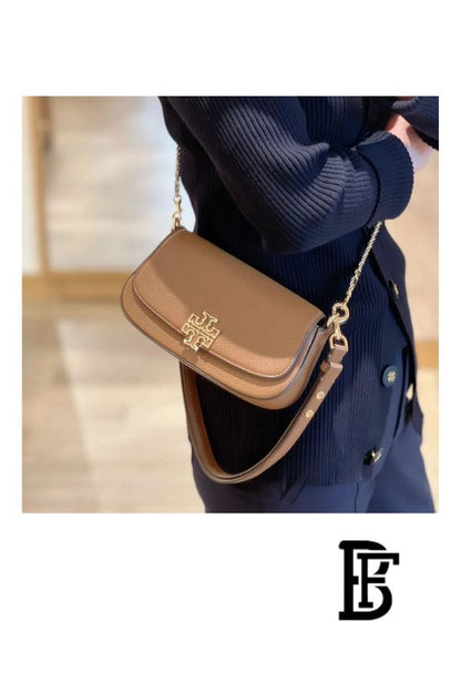 Tory Burch Brown Leather Women Handbag 138772  – Elegant Everyday Shoulder Bag image 12
