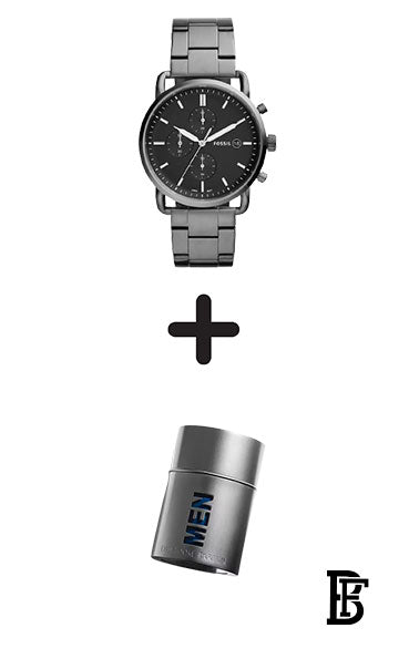 FOSSIL Men's The Commuter Stainless Steel Chronograph Watch FS5400 + Gift perfume tester 30 ml image 0