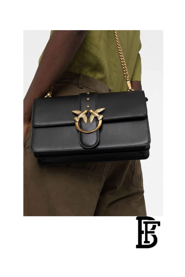 Pinko  Black Leather Women Handbag 100053 A0F1 Z99Q – Elegant Everyday Shoulder Bag image 11