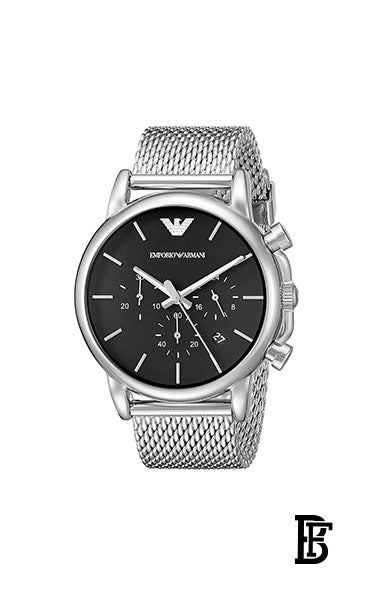 EMPORIO ARMANI Men's Stainless Steel Chronograph Watch AR1811 - 41 mm - Silver + Gift perfume Tester 30 ml image 2