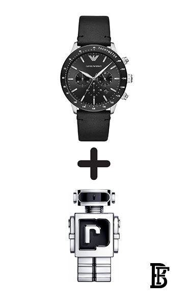 EMPORIO ARMANI Men's Water Resistant Chronograph Watch AR11243 - 43 mm - Black + Gift perfume Tester 30 ml image 0