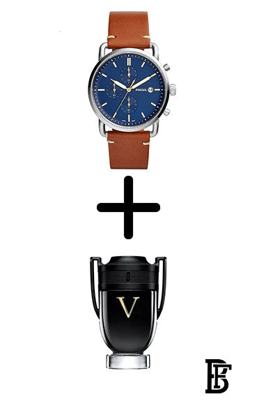 FOSSIL FS5401 Men's Leather Chronograph Watch + Gift perfume tester 30 ml image 0