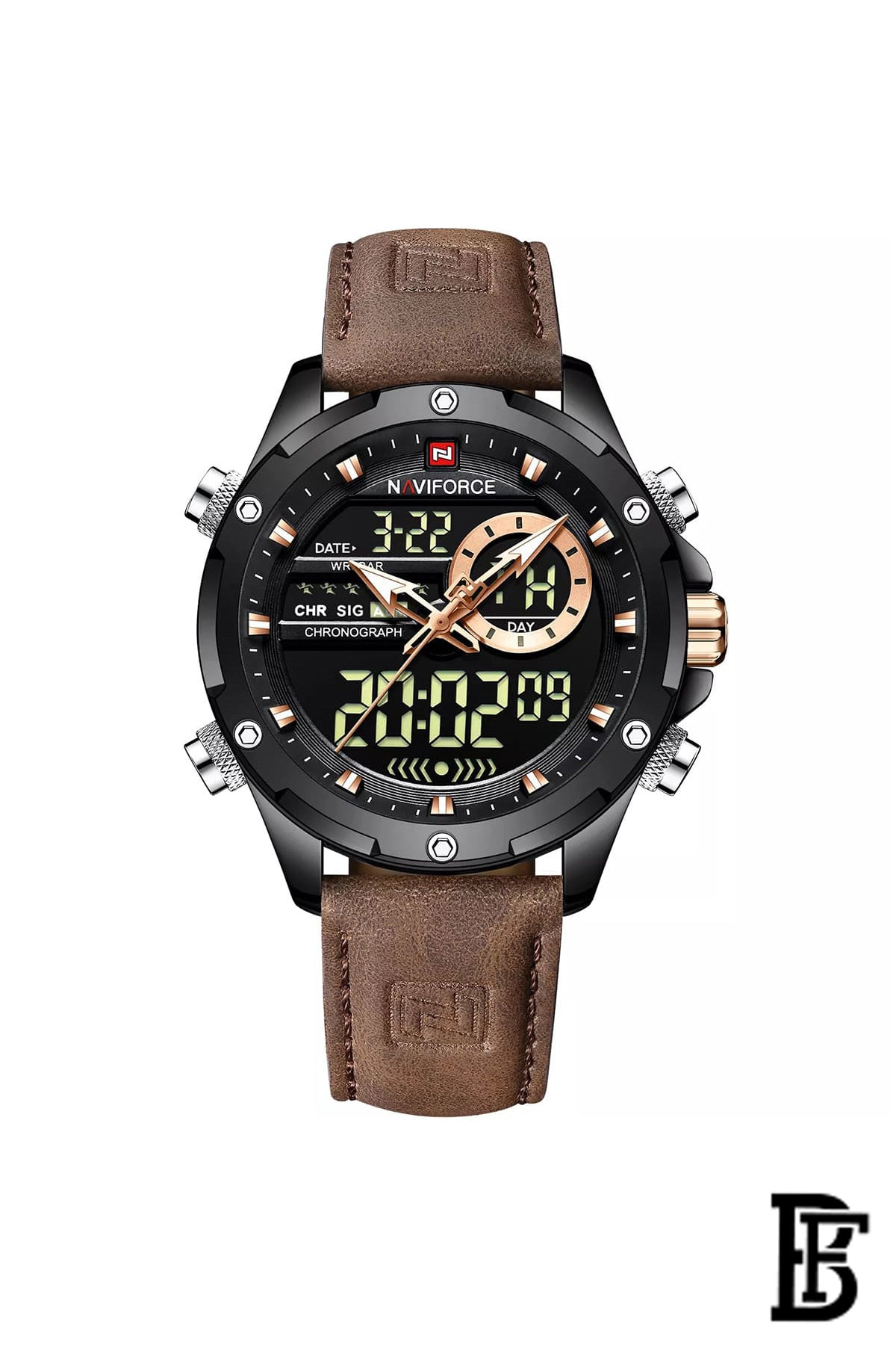 Naviforce NF9208  BBD.BN   Men's Analog Leather Watch image 1