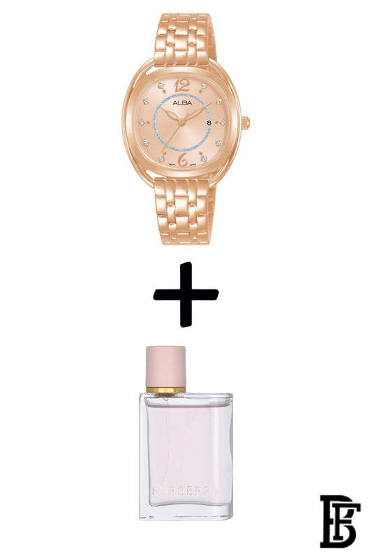 Alba AH7BG2X Women's  Stainless Steel Quartz Analog Wrist Watch + Gift perfume tester 30 ml Warranty from Elaraby Group image 0