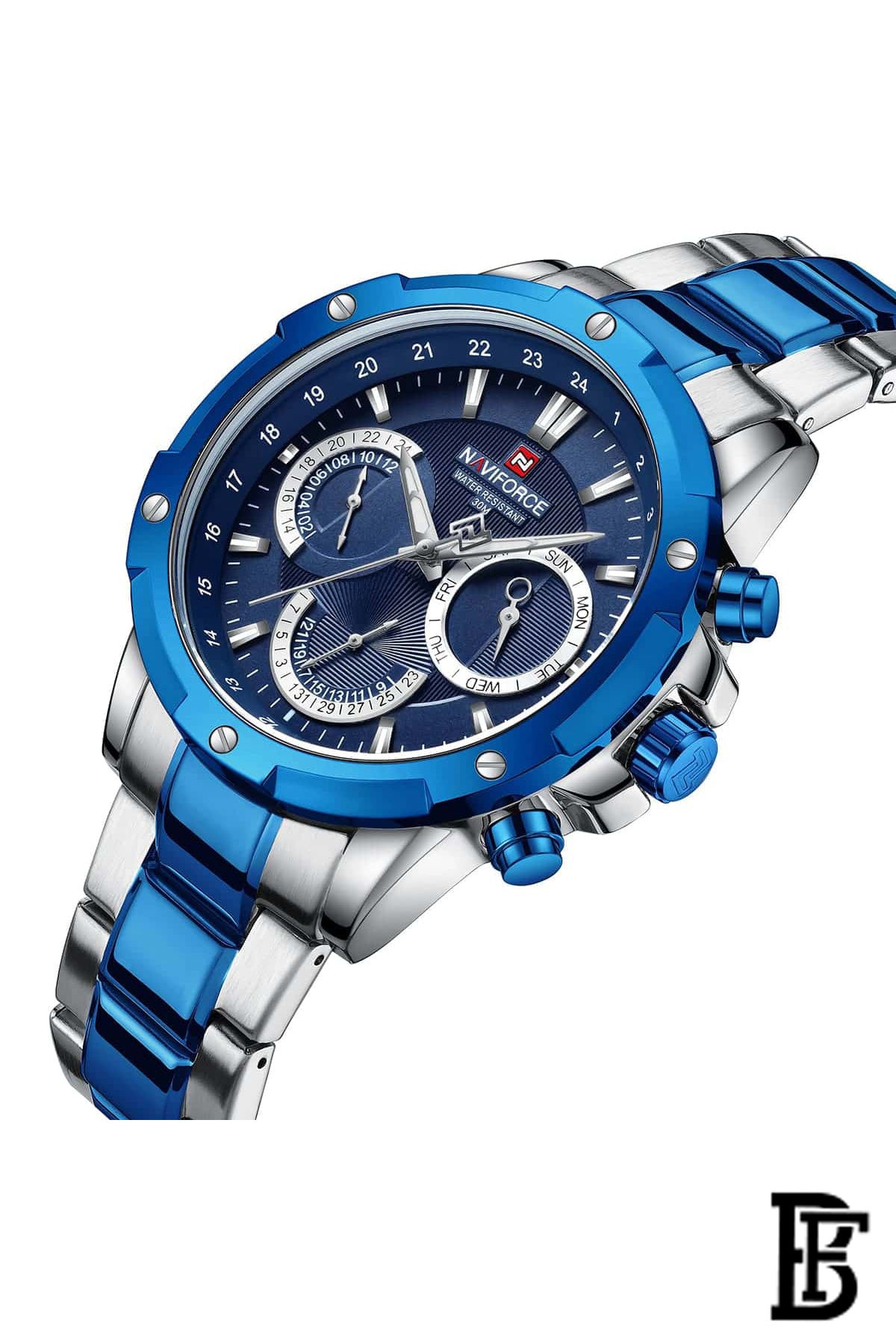 NAVIFORCE NF9196S S/BE/BE   MEN'S Stainless Steel Analog Wrist Watch image 2