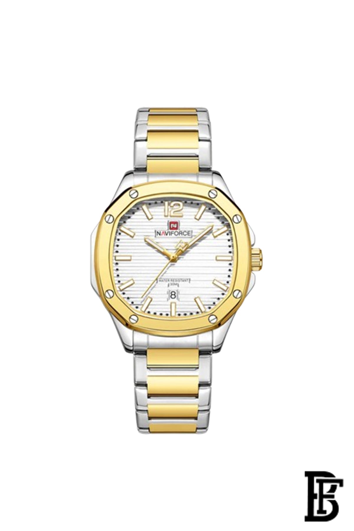 NAVIFORCE NF9243S G/W  MEN'S Stainless Steel Analog Wrist Watch image 0