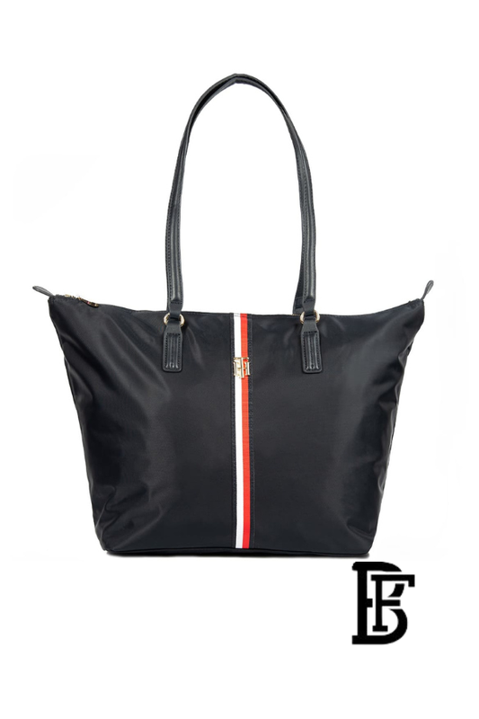 Tommy Hilfiger Navy Blue Leather Women Handbag Aw0Aw113680Gy – Elegant Everyday Shoulder Bag image 0