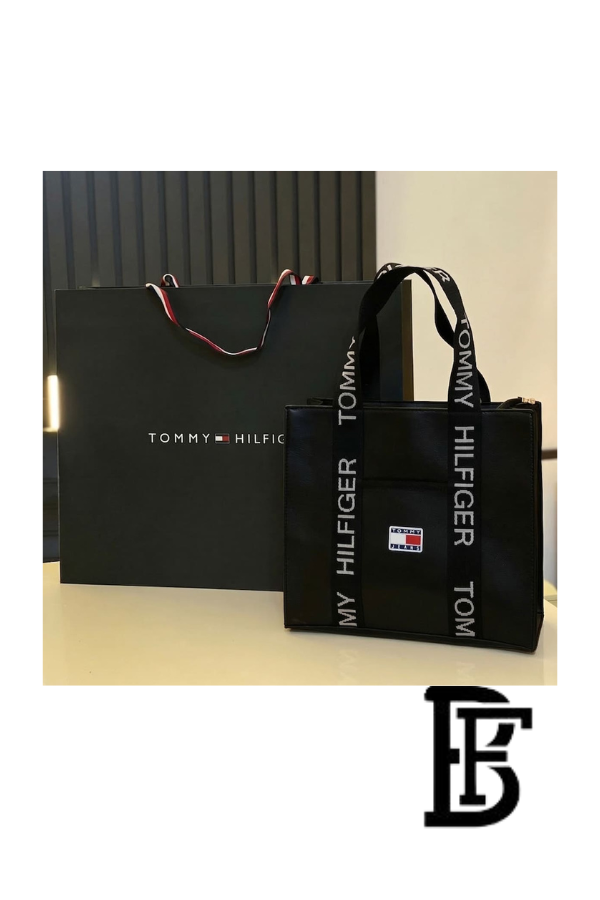 Tommy Hilfiger Black Leather Women Handbag and cross – Elegant Everyday Crossbody and hand image 2