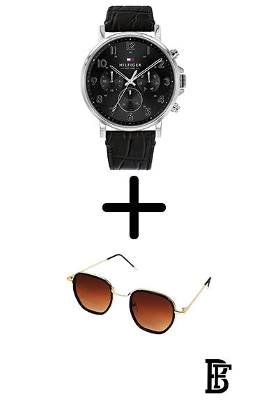 TOMMY HILFIGER Men’s Daniel Chronograph Watch 1710381 + Sun glasses gift sg6 image 1