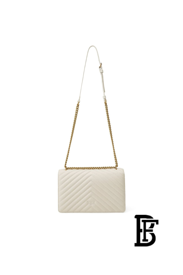Pinko  White  Leather Women Handbag 100941A0Gk Z14Q – Elegant Everyday Shoulder Bag image 3