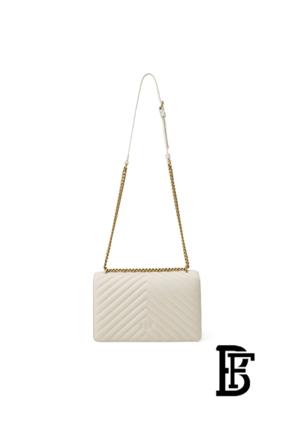 Pinko  White  Leather Women Handbag 100941A0Gk Z14Q – Elegant Everyday Shoulder Bag image 3