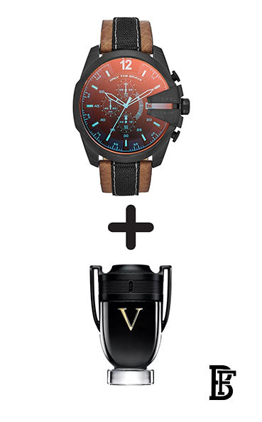 DIESEL Men's Mega Chief Water Resistant Chronograph Watch DZ4305 + Gift perfume Tester 30 ml image 0