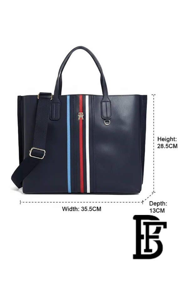 Tommy Hilfiger Navy Blue Leather Women Handbag and cross Aw0Aw16409 – Elegant Everyday Crossbody and hand image 5