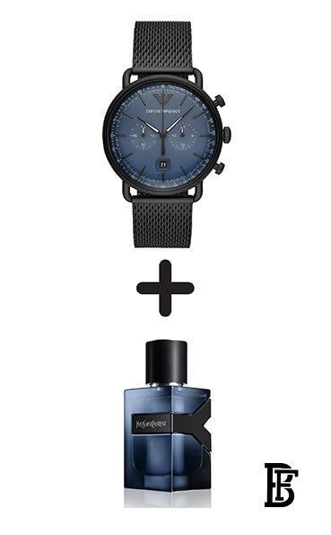 EMPORIO ARMANI Men's Metal Analog Wrist Watch AR11201 + Gift perfume Tester 30 ml image 0