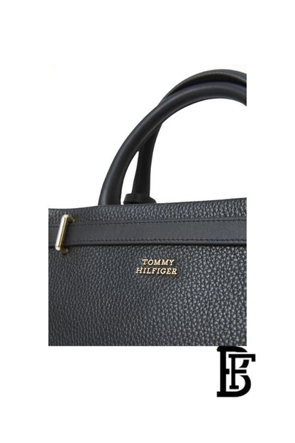 Tommy Hilfiger Black Leather Women Handbag Aw0Aw17926 – Elegant Everyday Shoulder Bag image 6