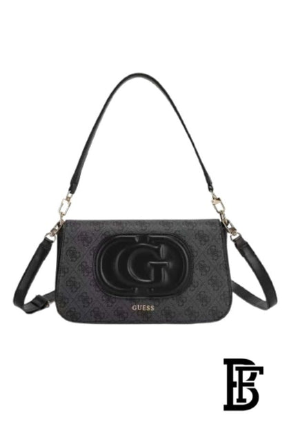 GUESS Mietta Flap Shoulder Bag – Coal / Black image 1