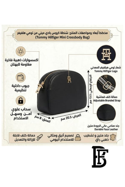 Tommy Hilfiger Black Leather Women Handbag Aw0Aw16679 – Elegant Everyday Shoulder Bag image 2
