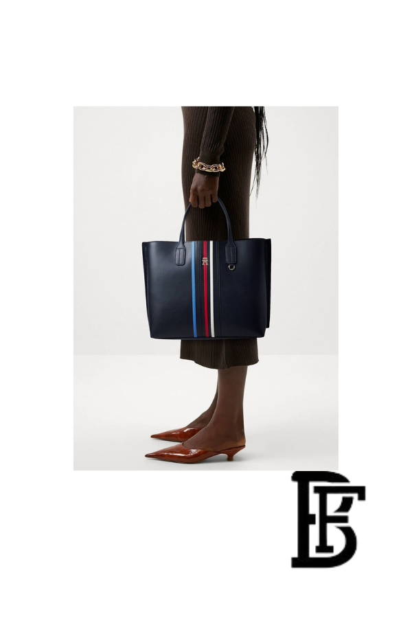 Tommy Hilfiger Navy Blue Leather Women Handbag and cross Aw0Aw15981Dw6 – Elegant Everyday Tote Bag Handbags image 1