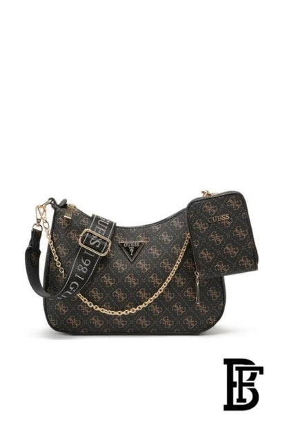Guess Noelle 3-in-1 Shoulder Bag Set for Women – Brown 4G Logo image 0