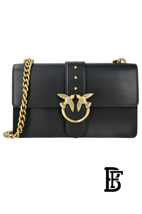 Pinko  Black Leather Women Handbag 100053 A0F1 Z99Q – Elegant Everyday Shoulder Bag image 0