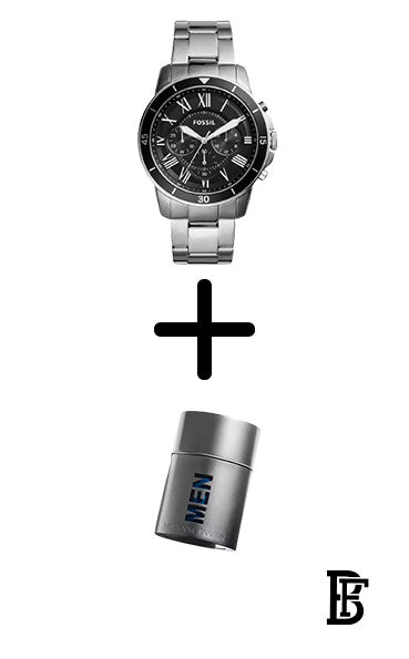 FOSSIL FS5236 Men's Analog Quartz Watch  - 44 mm - Silver + Gift perfume tester 30 ml image 0