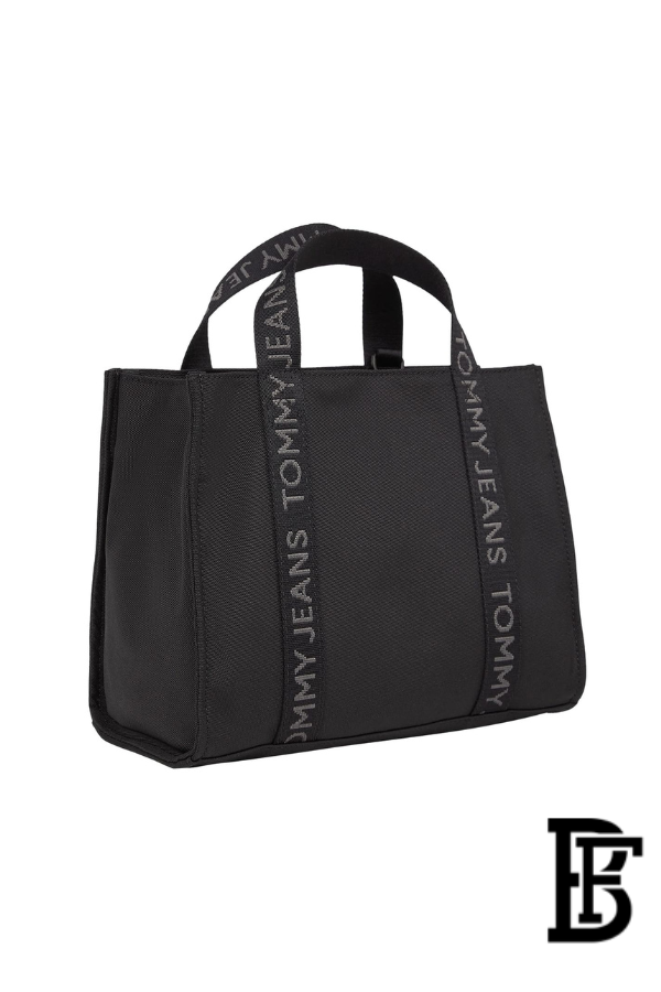 Tommy Hilfiger Black Leather Women Handbag AW0AW17356 – Elegant Everyday Shoulder Bag image 3