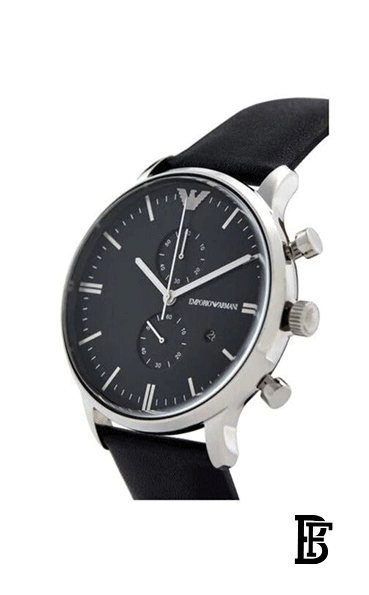 EMPORIO ARMANI Men's Leather Chronograph Buckle Watch AR0397 image 2