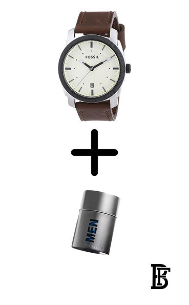 Fossil FS4836 Analog White Dial Unisex's Watch + Gift perfume tester 30 ml image 0