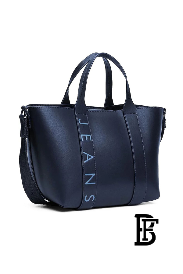 Tommy Hilfiger Navy Leather Women Handbag – Elegant Everyday Shoulder Bag image 3