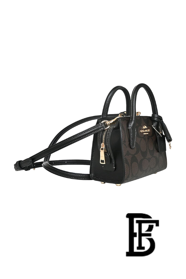 Coach Gold Brown Black Women Handbag Cv974 – Elegant Everyday Handbag image 4
