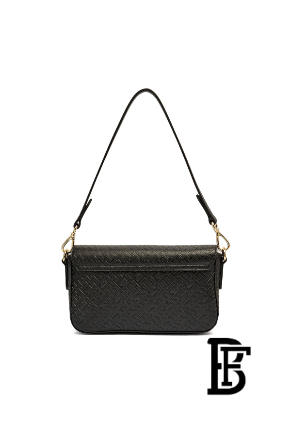 Tommy Hilfiger Black Leather Women Handbag and cross Aw0Aw18002 – Elegant Everyday Crossbody and hand image 3