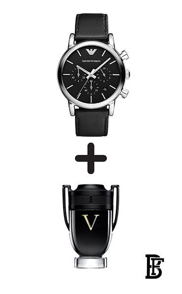 EMPORIO ARMANI Men's Leather Chronograph Watch AR1733 + Gift perfume Tester 30 ml image 1