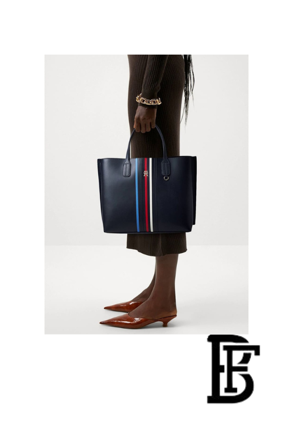 Tommy Hilfiger Navy Blue Leather Women Handbag and cross Aw0Aw16409 – Elegant Everyday Crossbody and hand image 1