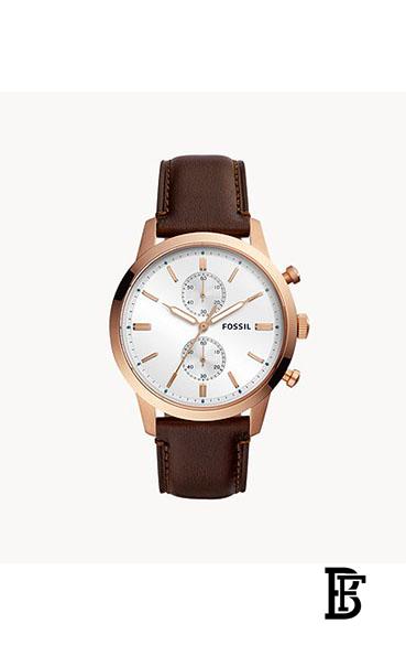 FOSSIL Men's Townsman Leather Chronograph Watch FS5468 image 0