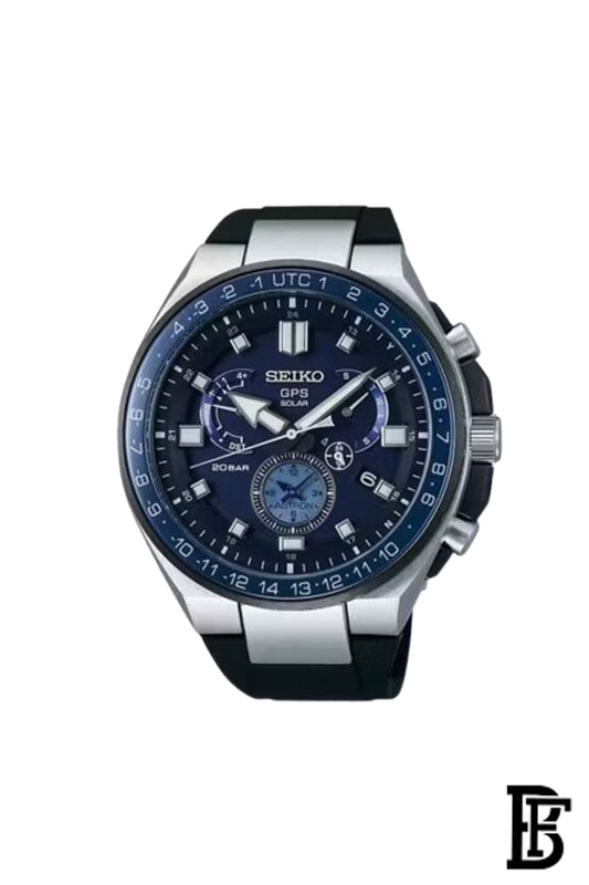 SEIKO Men's Hand Watch ASTRON Black Rubber Strap, Blue Dial SSE167J1 image 1