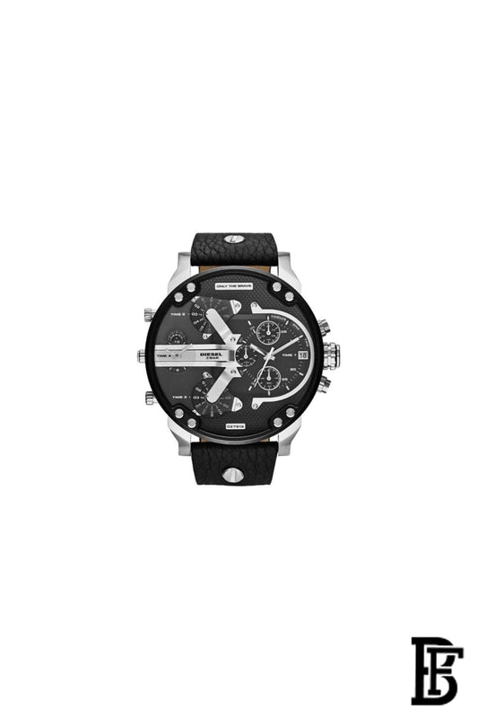 DIESEL Men's Mr. Daddy 2.0 Round Shape Leather Band Chronograph Wrist Watch 57 mm - Black - DZ7313 image 1