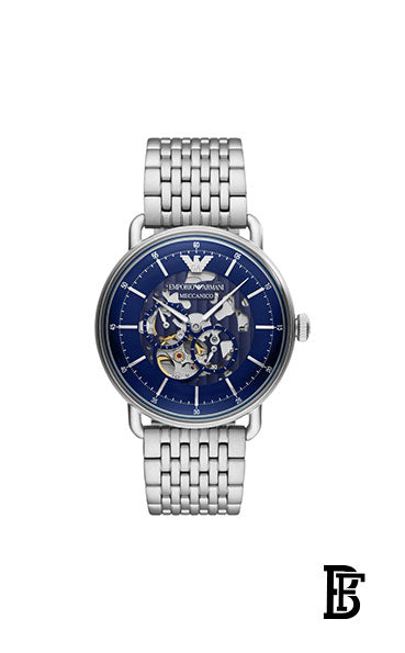 EMPORIO ARMANI Men's Aviator Water Resistance Stainless Steel Analog Watch AR60024 - 43 mm - Silver + Gift perfume Tester 30 ml image 2