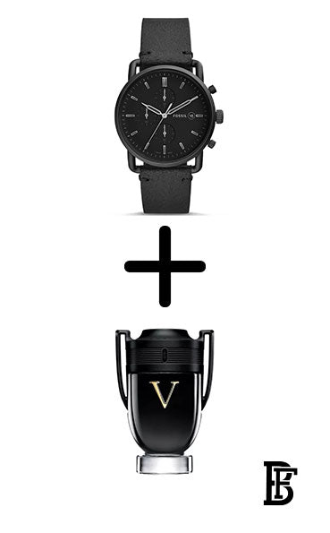 FOSSIL FS5504 Men's The Commuter Leather Chronograph Watch + Gift perfume tester 30 ml image 1