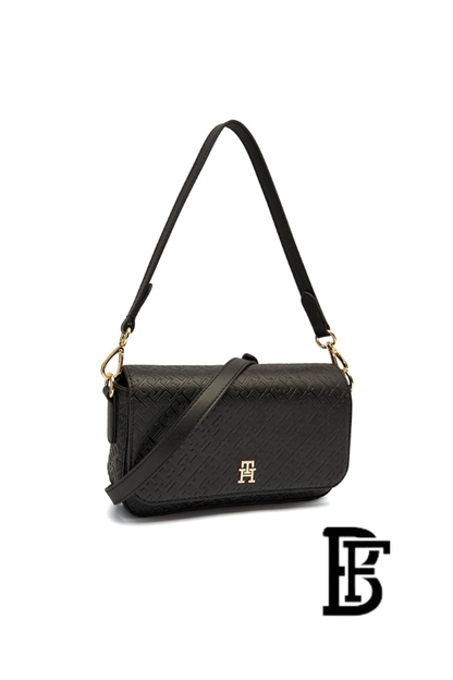 Tommy Hilfiger Black Leather Women Handbag and cross Aw0Aw18002 – Elegant Everyday Crossbody and hand image 2