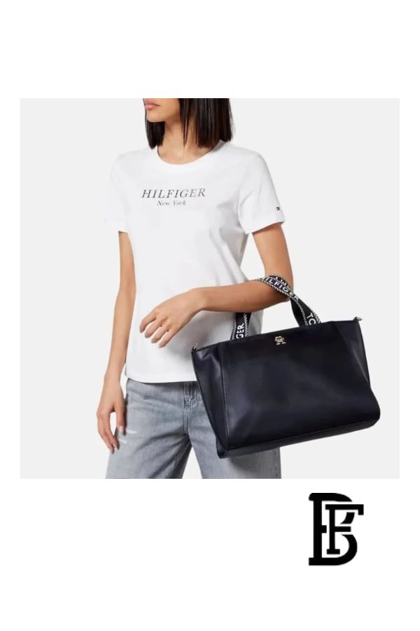 Tommy Hilfiger Black Leather Women Handbag AW0AW16005 – Elegant Everyday Shoulder Bag image 6
