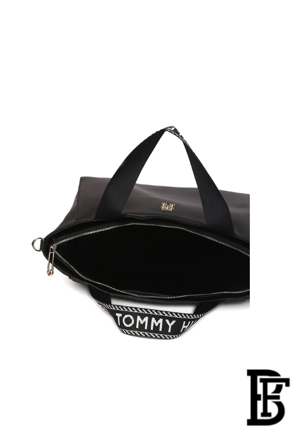 Tommy Hilfiger Black Leather Women Handbag AW0AW14469 BDS – Large Elegant Shoulder Bag image 6
