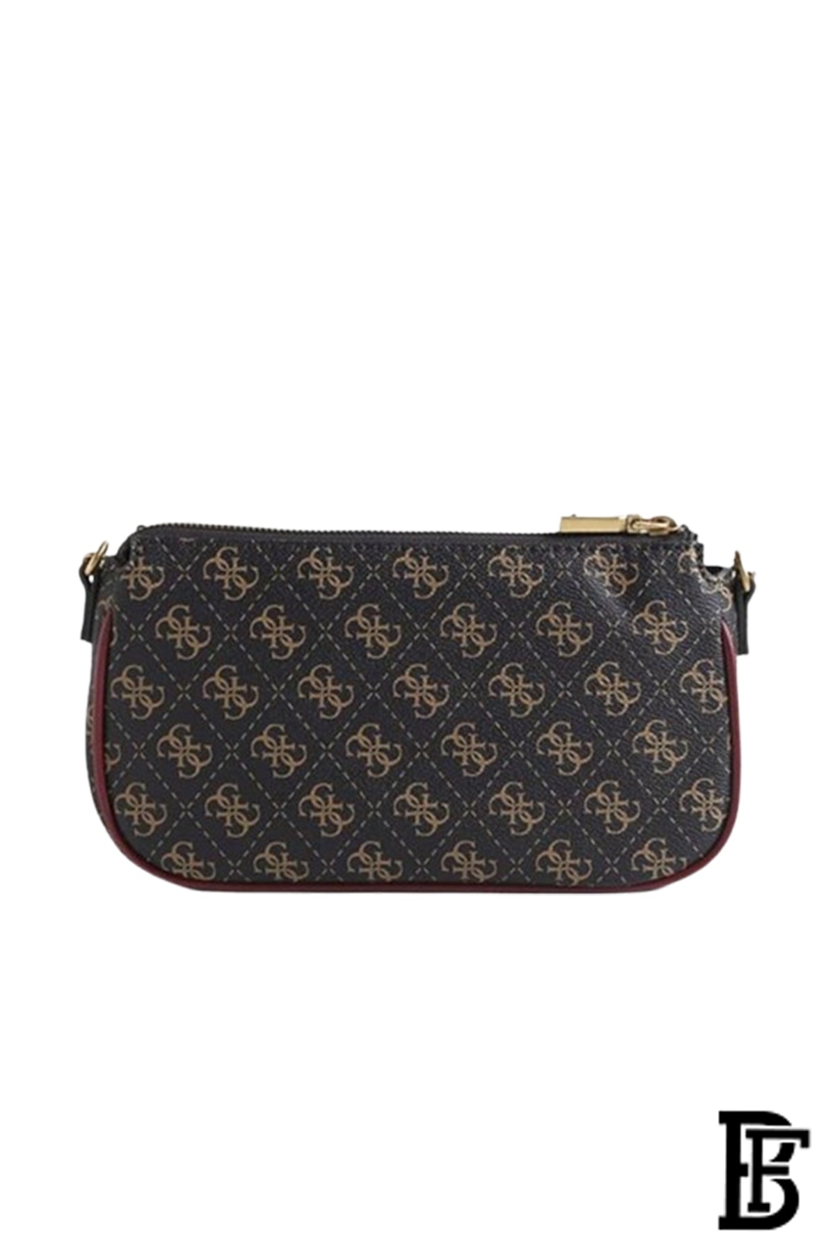 Easy Crossbody Bag with 2 Pockets, Brown/Merlot Logo BAG0058 image 3