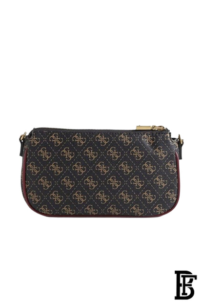 Easy Crossbody Bag with 2 Pockets, Brown/Merlot Logo BAG0058 image 3