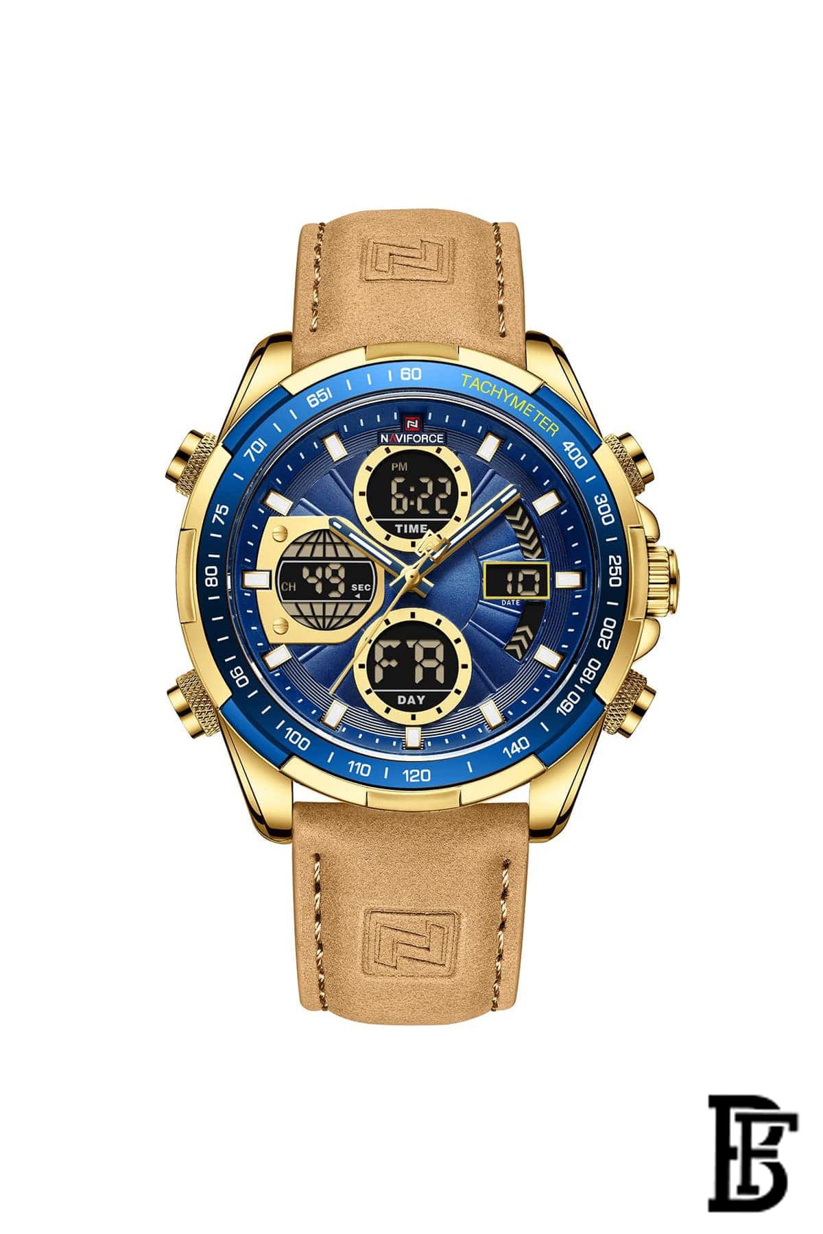 Naviforce NF9197L G/BE/Y.BN       Men's Analog Leather Watch image 0