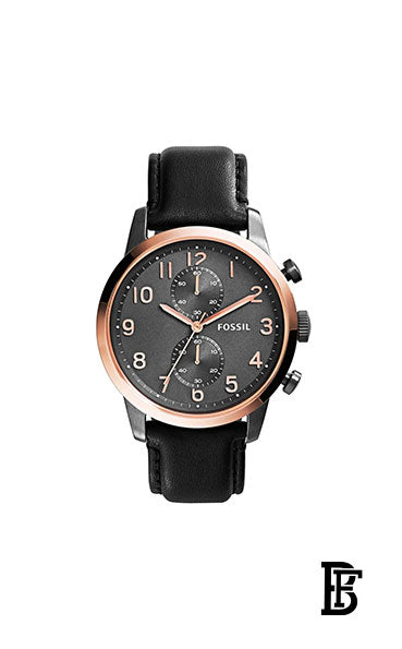 FOSSIL FS4935 Men's Leather Chronograph Wrist Watch + Gift perfume tester 30 ml image 2
