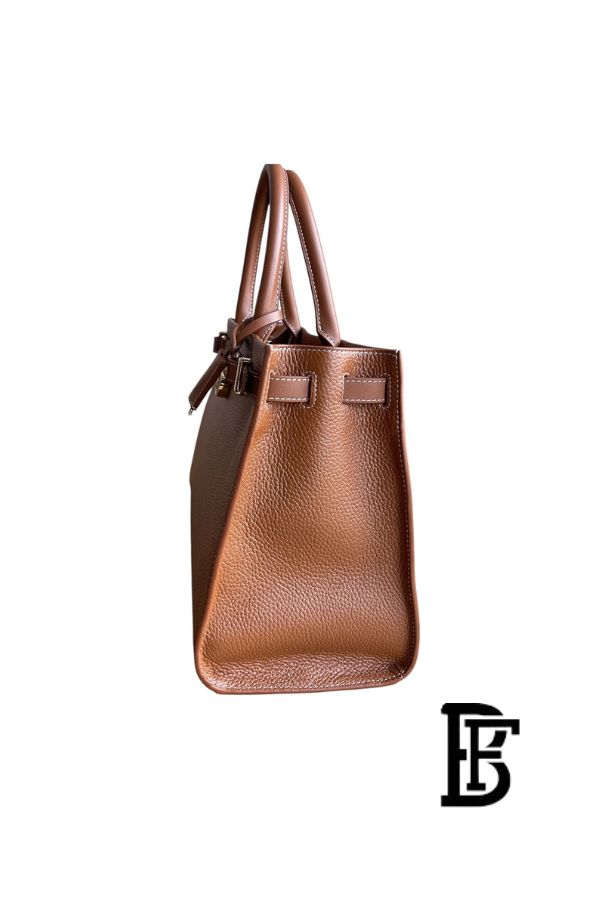 Tommy Hilfiger Brown Leather Women Handbag Aw0Aw17188 – Elegant Everyday Shoulder Bag image 7